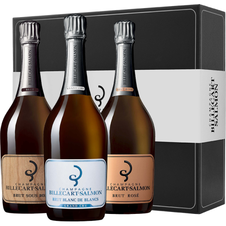 Champagner Billecart Salmon - Mit Etui Exception - 3 Flaschen Champagner Billecart Salmon - Mit Etui Exception - 3 Flaschen