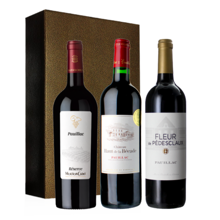 Wein-Geschenkset - Bordeaux Pauillac Bestseller - 3 Fl. Wein-Geschenkset - Bordeaux Pauillac Bestseller - 3 Fl.