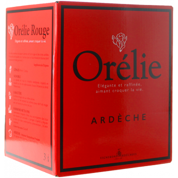 BIB 3L - Le Cube - Orélie Rouge - Vignerons Ardéchois - Ardèche - Rotwein - 3L