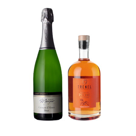 Weinpaket - KIR ROYAL - Crémant & Likör aus Weinbergpfirsichen - 2 Fl. Weinpaket - KIR ROYAL - Crémant & Likör aus Weinbergpfirsichen - 2 Fl.